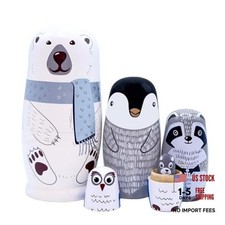 Russian Nestingdolls, Handmade Wooden Matryoshkadoll Cute Polar Bear