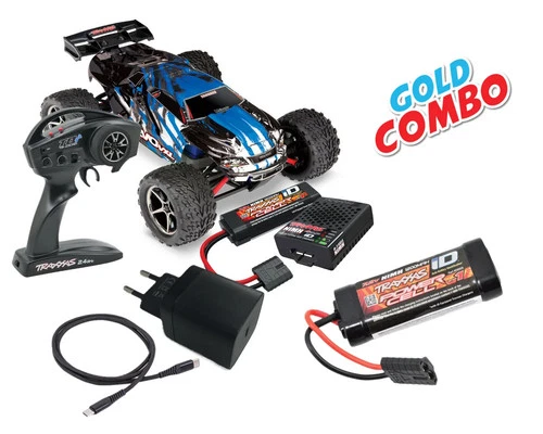Traxxas E-Revo 116 BlueX VXL RTR Brushless Gold Combo TRX71076-8-BLUEX-GOLD-COM