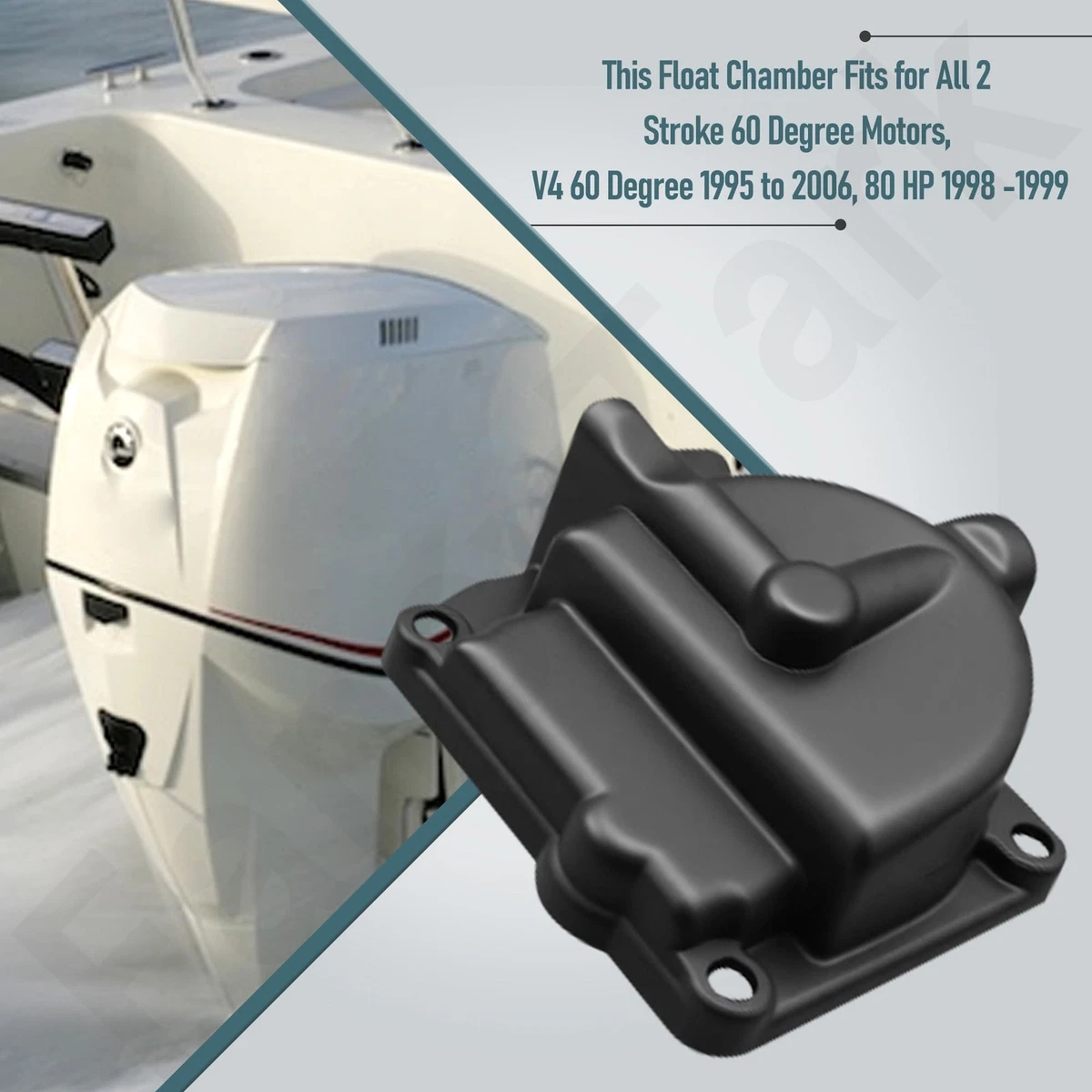 Carburador 433000 Cámara Flotador Carb Bowl Compatible con Johnson/Evinrude 90...