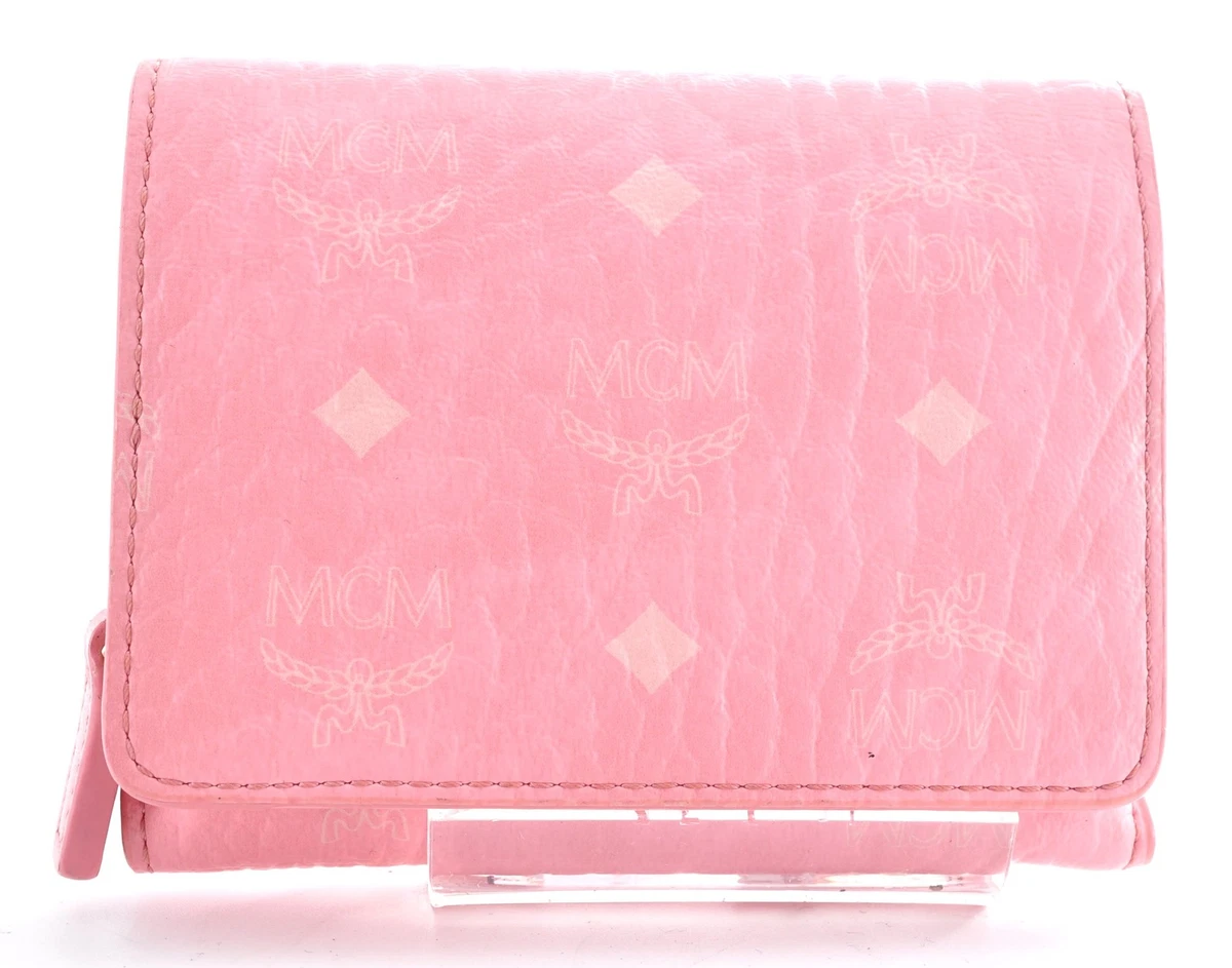 MCM Blush Pink Leather Zip Wallet