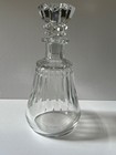BACCARAT CRYSTAL DECANTER In Pear Shape With Ribbed And Diamond Point Design.