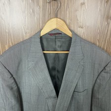 Botany 500 Sport Coat Mens 50R Gray Brown Windowpane Wool Vintage USA Made