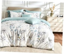 King Size Duvet Cover Set with Button Closure - Light and King 104"x90" Blue