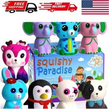 8 Pack Jumbo Animal Squishies - Non-Toxic, Stress Relief Sensory Play for Kids