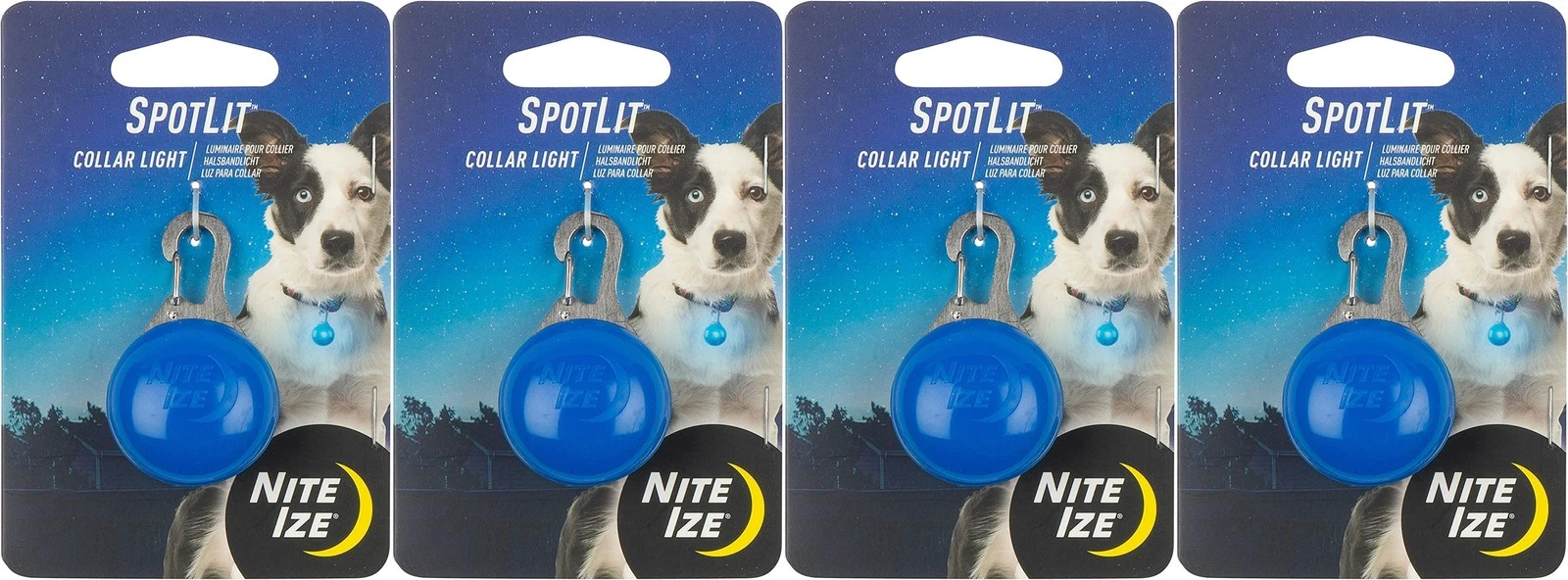Nite Ize SpotLit Collar Light - Blue Plastic (4-Pack)