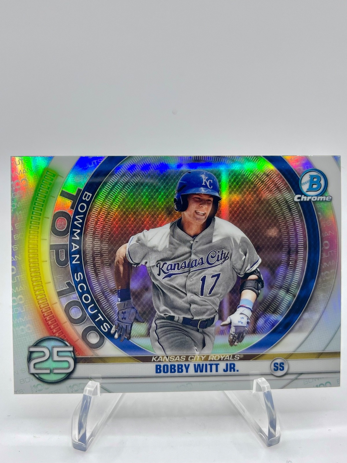 Bobby Witt Jr 2020 Bowman - Bowman Scouts Top 100 Chrome. #BTP-25 (RC) Royals