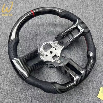 Real Carbon Fiber Black Leather Steering Wheel for Ford Mustang GT 2010-2014