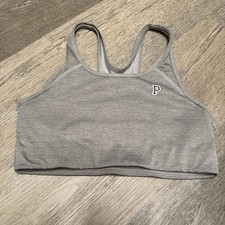PINK University Victoria  s Secret Gray Ultimate Unlined Racerback Sports Bra M