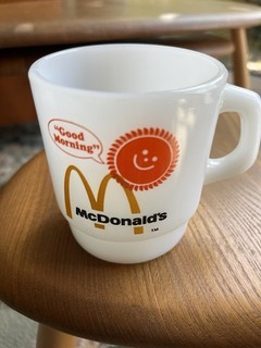 Vintage Fire King Anchor Hocking McDonald’s “Good Morning” Milk Glass Mug Coffee