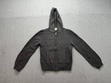 Michael Kors Women Sweater L Dark Gray Hooded Full Zip Long Sleeve Outdoor Warm