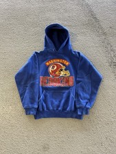 Crazy Vintage 90s Washington Redskins NFL Blue Hoodie RARE USA Medium