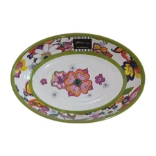 Baci Melamine Oval Salad Pasta Serving Bowl, 13”, Gorgeous Floral, New