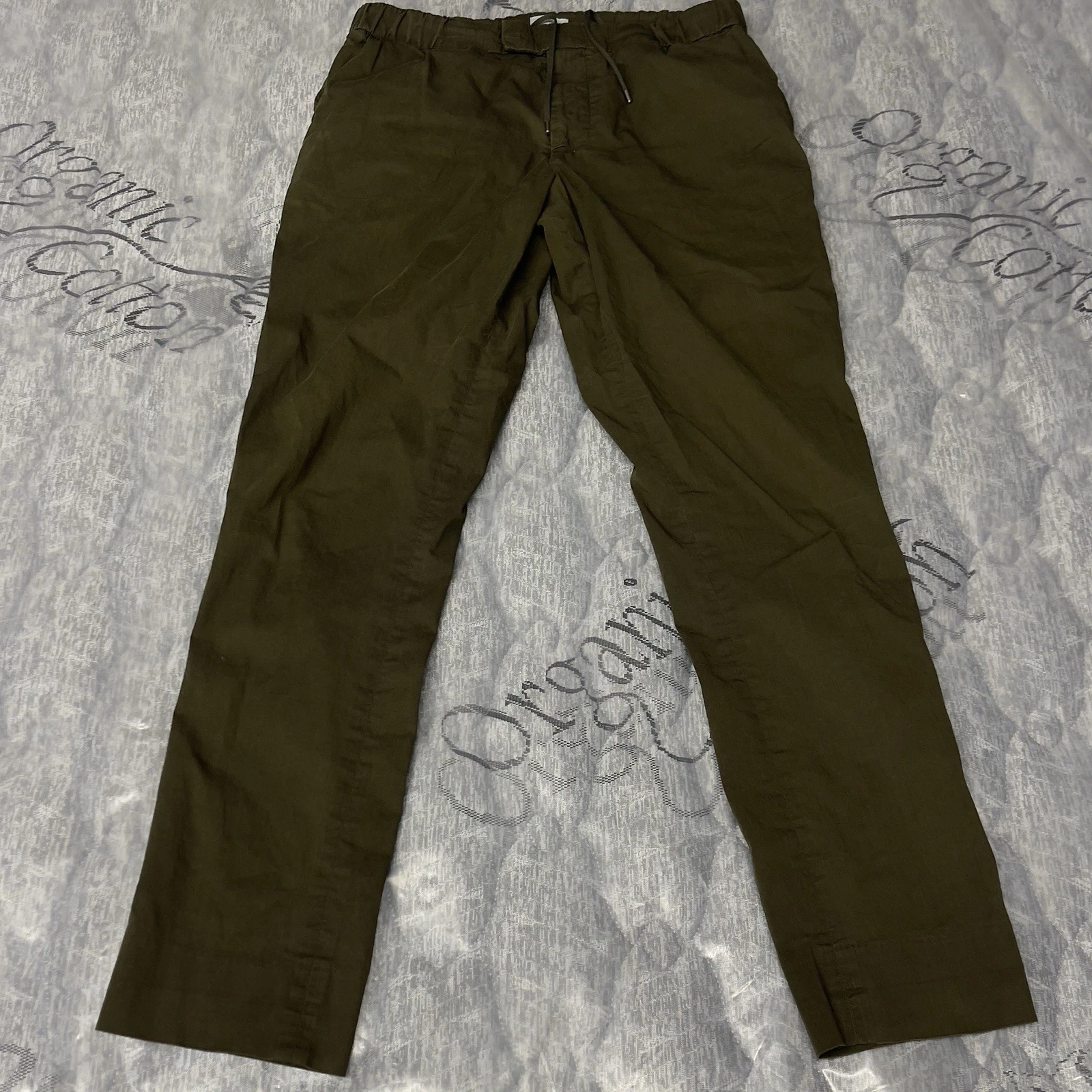 L'estrange London 24 Hour Trousers Pants Size M Green W32 L30 Drawstring Tapered