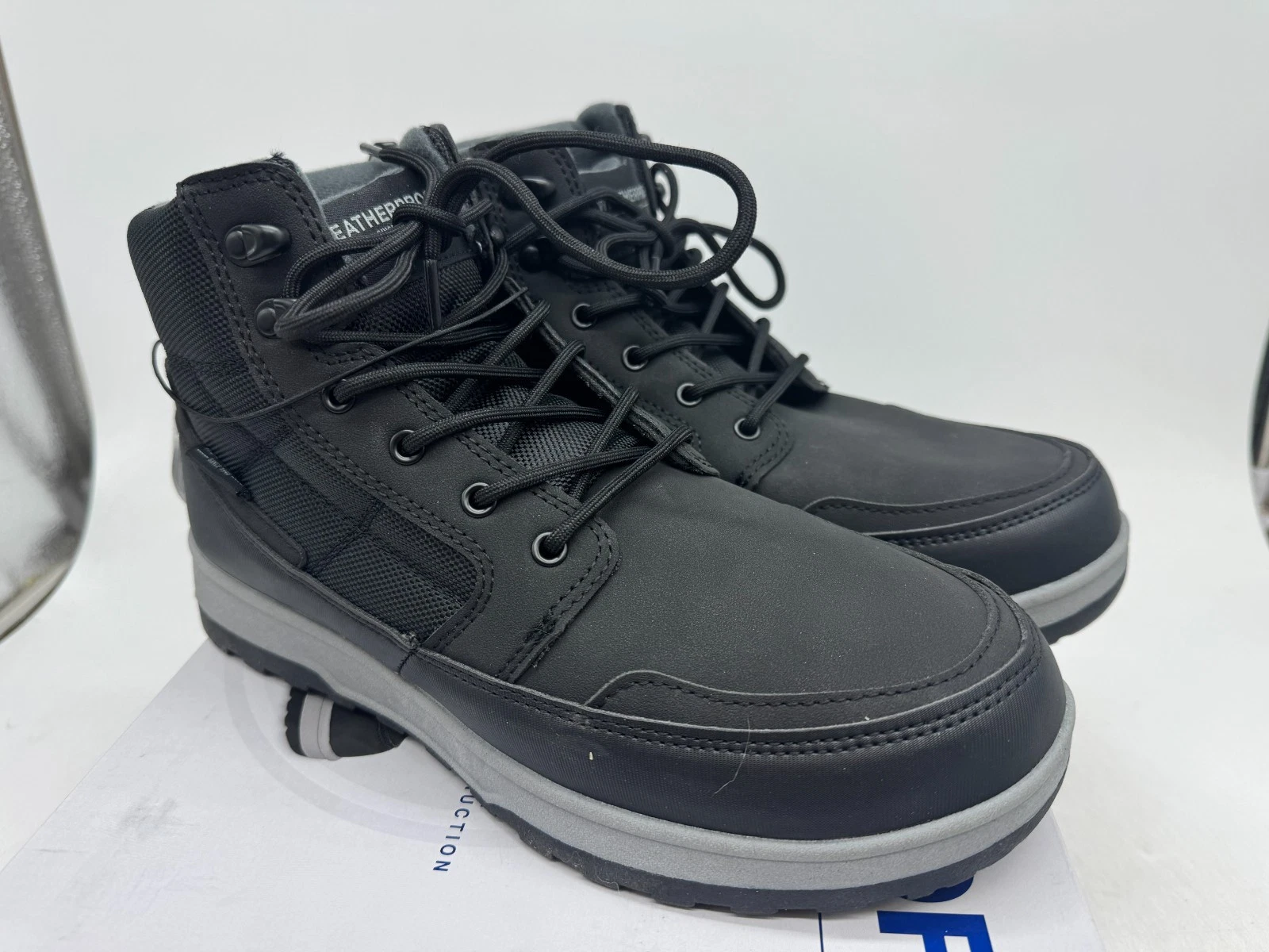 Weatherproof Jenkins Snow Boots Men's Black Lace Up Lightweight Comfort - 10