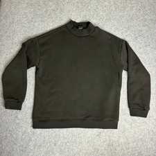 Mens Size XL Black Fleece Lined Sweatshirt Heavyweight Boxy Relaxed Fit Comfy