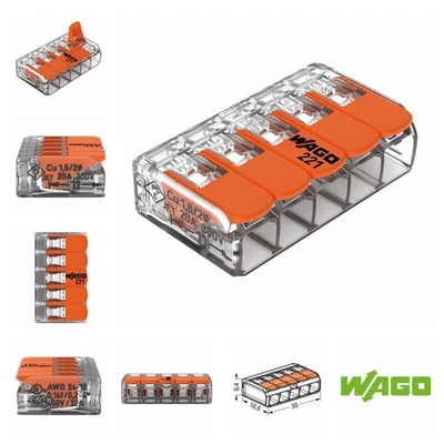 WAGO 221-415 Hebelklemme 5 polig – Original WAGO Verbindungsklemme
