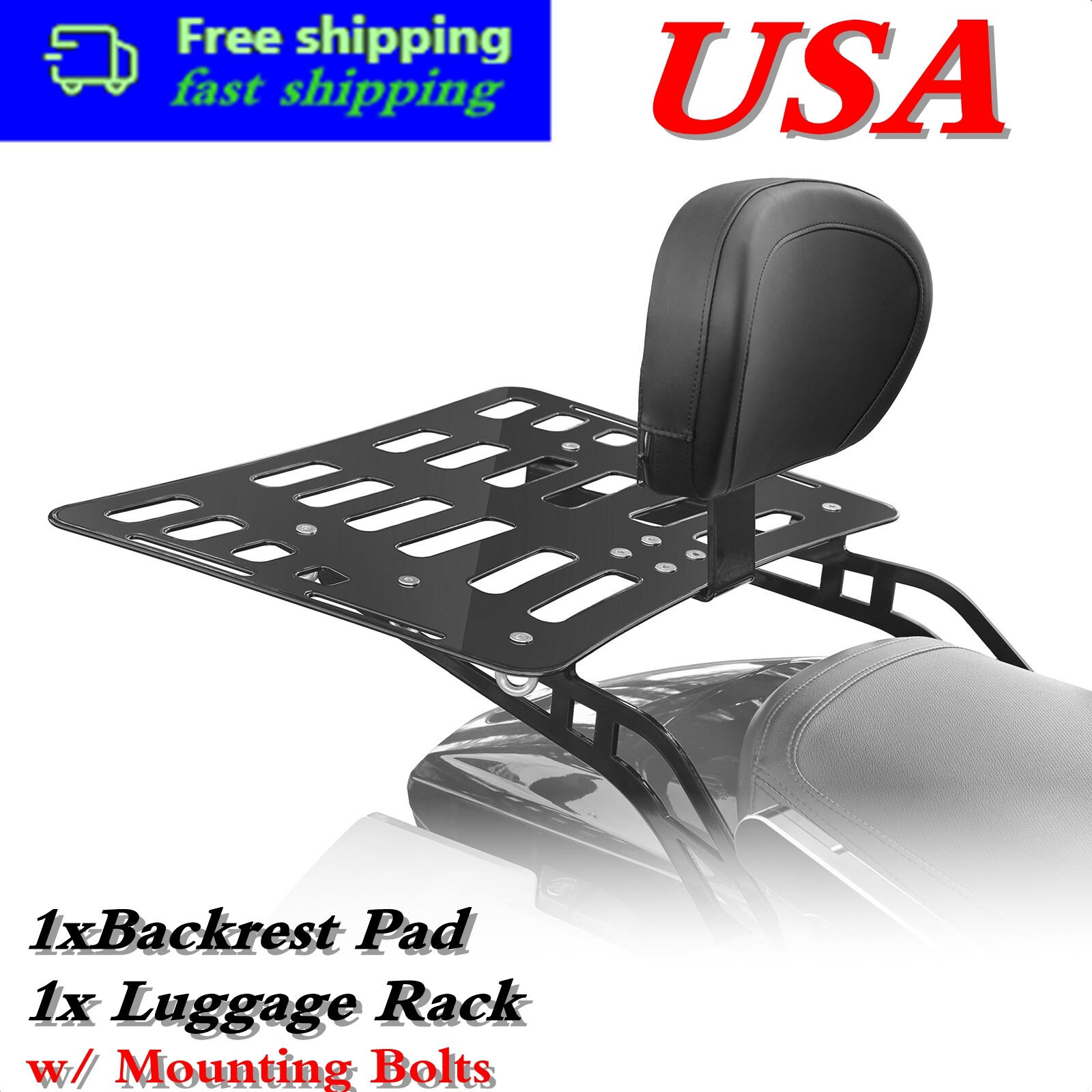 Luggage Rack w/ Backrest For Can-Am Spyder F3 / F3-S F3-T 2016-2024 Matte Black-image