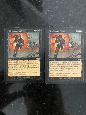 2x - MTG Magic the Gathering Ill-Gotten Gains Urza's Sage Light Play LP