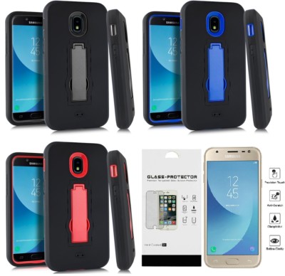 For SAMSUNG Galaxy J3 Orbit Eclipse AMP Prime Hybrid Case Cover +TG 