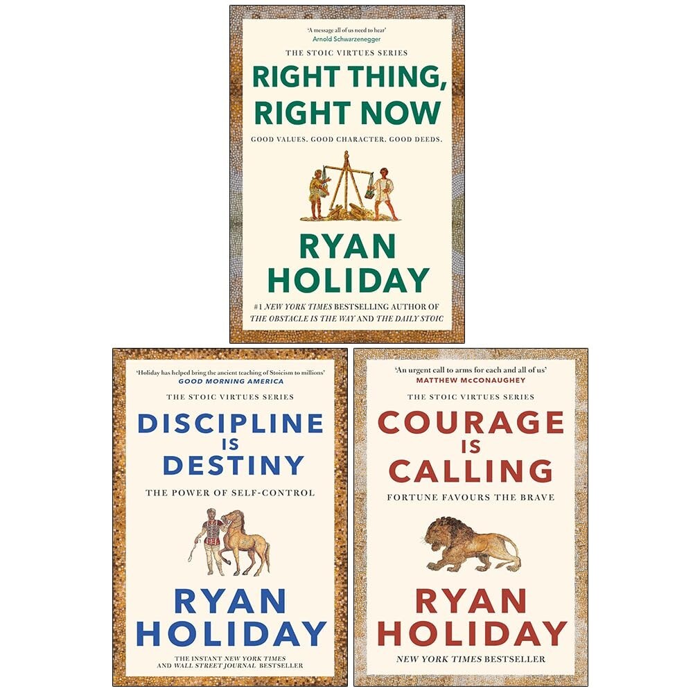 Ryan Holiday Collection 3 Books Set Right Thing Right Now, Discipline Is Destiny