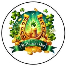 HAPPY ST PATRICKS DAY HORSESHOE ENVELOPE SEALS LABELS STICKERS PARTY FAVORS