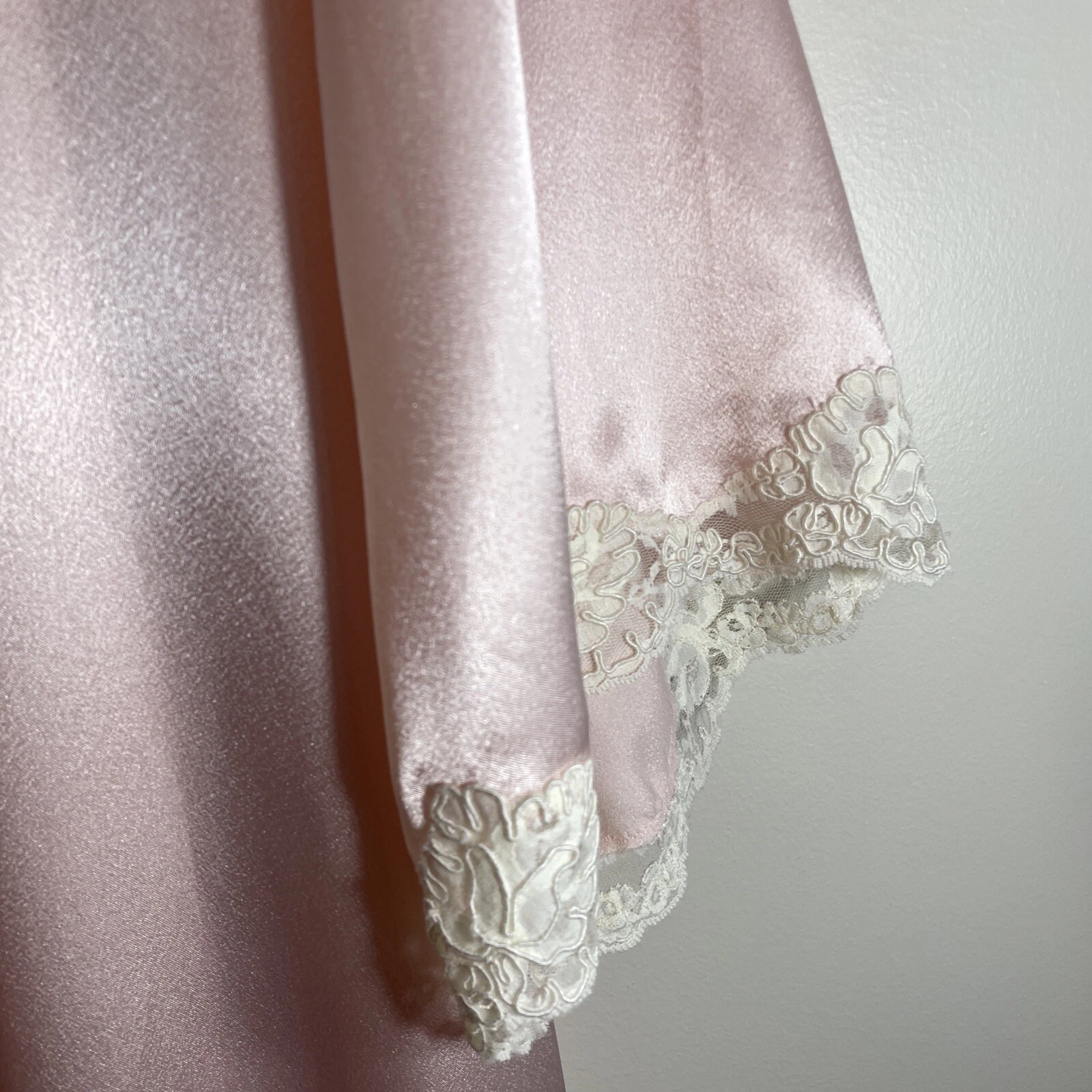 Vintage Valentino Intimo Peignior Set Donna M Accappatoio Abito Lungo Raso Pizzo USA Sposa