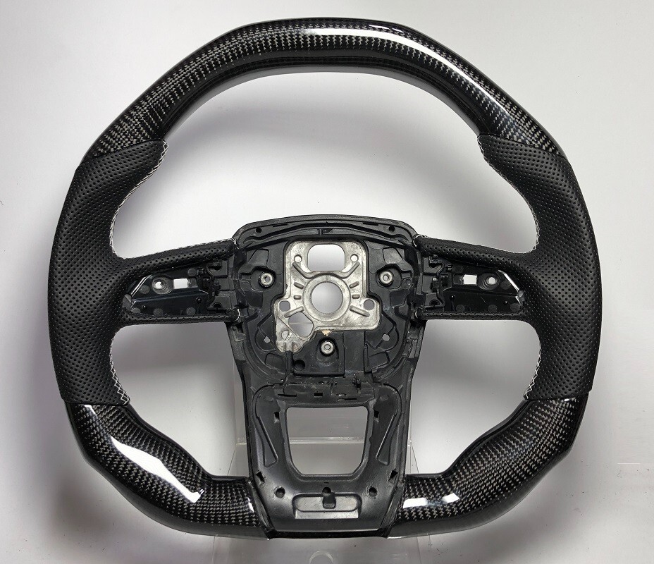 Real Carbon fiber sport steering wheel Lamborghini URUS 18~ White stitching