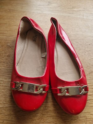 Womens Red Synthetic Ballet Flat UK Size UK