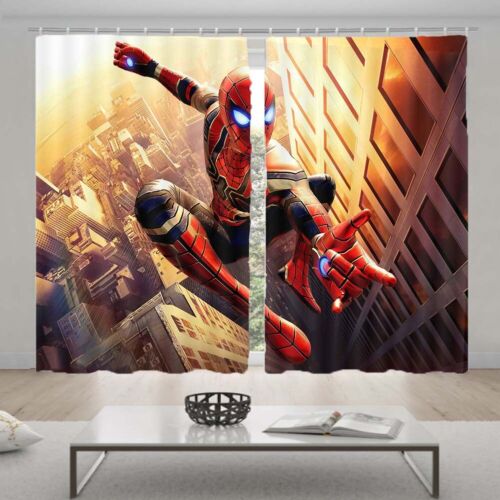 Orange Spider Man Fist 3D Curtain Blockout Photo Printing Curtains Drape Fabric