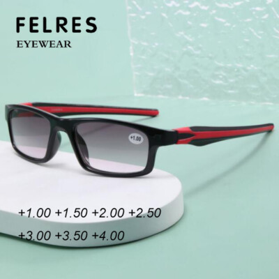 Tinted Small Frame Reading Glasses Men Outdoor Sport Sunglasses UV Protection 