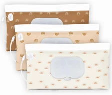 3 Pack Baby Wipes Dispenser，Baby Wipe Holder for Travel，Boho Wipes Container， Re
