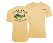 Salt Life Dorado Motto UV Pocket Performance M Yellow Live Salty Saltlife NWT