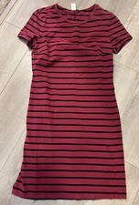 Old Navy Striped Maroon And Black Dress Petite Size Small