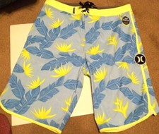 New Hurley 20 / 30 swimsuit boys board shorts swim trunks blue floral tropical