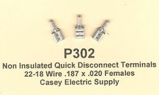 100 Non Insulated Quick Disconnect QD Terminal 22-18 Wire Gauge AWG .187 Female