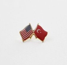 Turkey / USA Flag Lapel Pin - Made in the USA