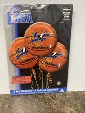 NBA Washington Wizards Basketball 3 foil 18" Balloons Double Sided New