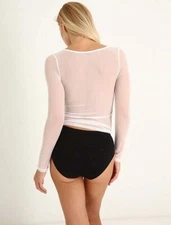 Women Sexy See Through Mesh Sheer Tank Crop Top Vest T-Shirt Blouse Tee Lingerie