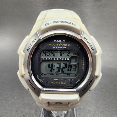 Casio G-Shock Watch Men 43mm Black Dial White Tone Digital GW-M850