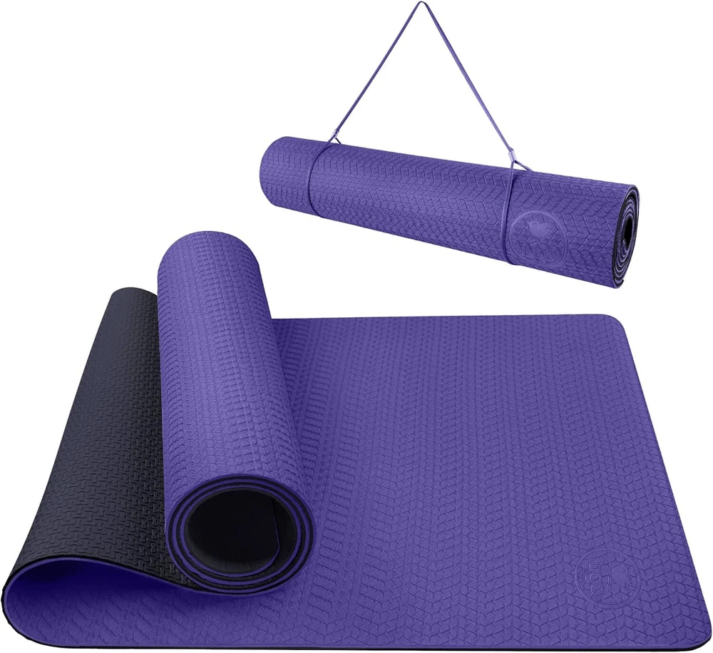 Non-slip eco-friendly thick yoga mat for hot yoga and workouts, anti-tear durable