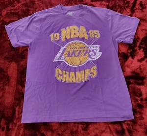 Los Angeles Lakers 1985 Campeonato Purpura Oro Camiseta Para Hombre Talla Mediana Ebay