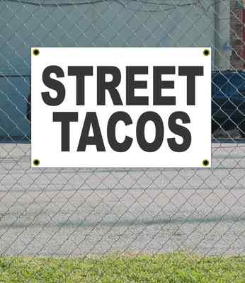 2x3 STREET TACOS Black & White Banner Sign NEW Discount Size & Price FREE SHIP