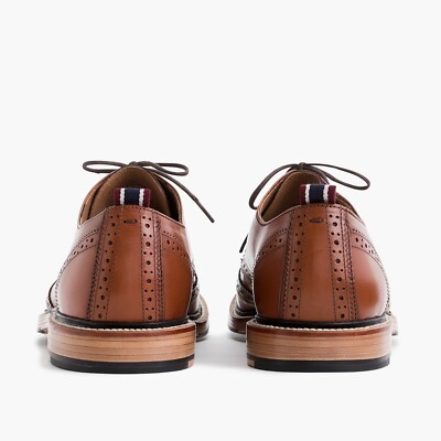 J. Crew Oar Stripe Shortwing Derbys - Burnished Sienna 