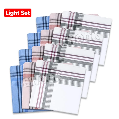 12X Mens Handkerchiefs 100%Pure Cotton Pocket Square Hanky Handkerchief New Bulk - Picture 10 of 10