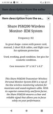 Shure PSM200 Wireless Monitor System H2 with Case- In Ear Monitor, IEM