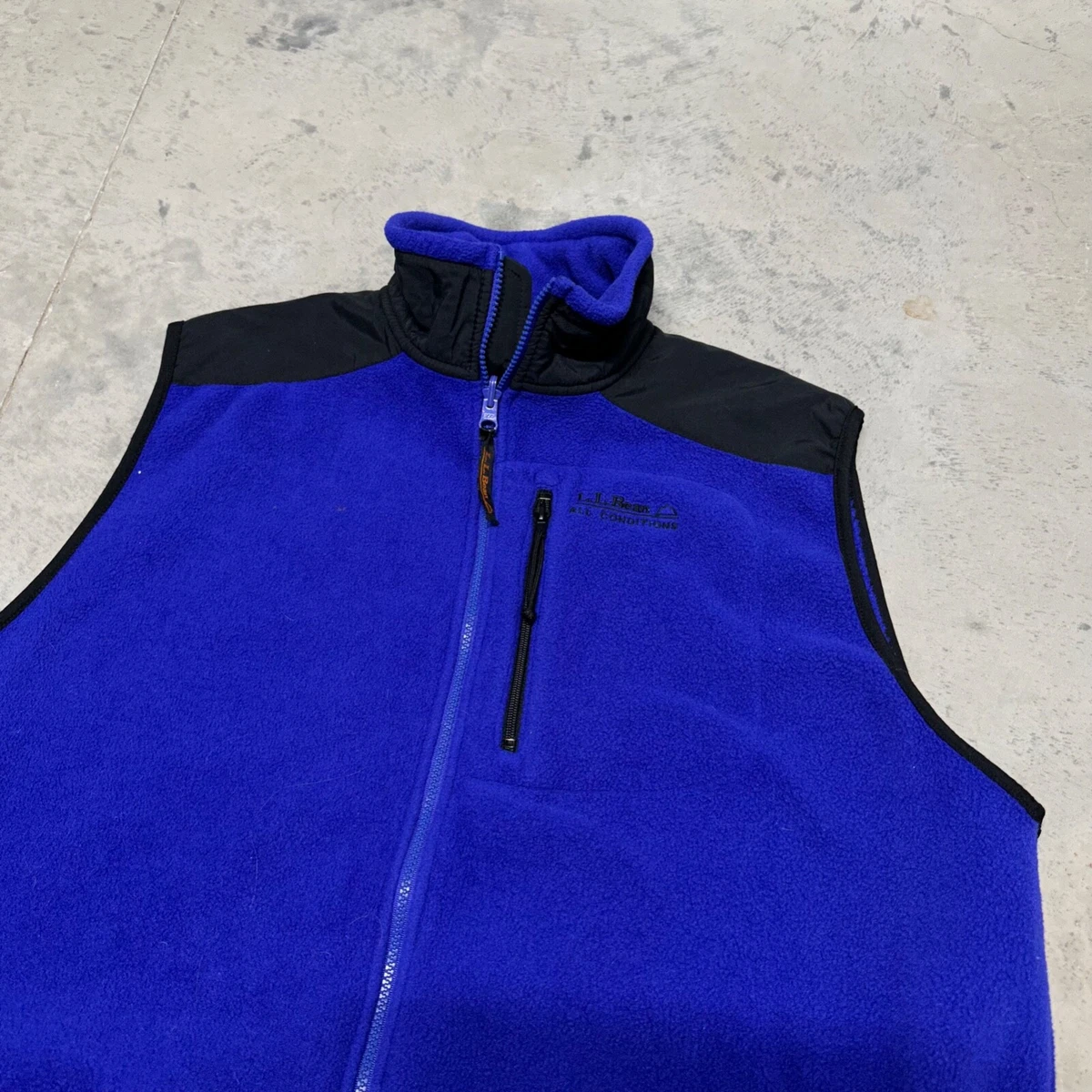 Vintage L.L. Bean All Conditions Fleece Vest Mens XL Regular Blue