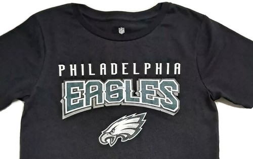Camiseta de niño de los Philadelphia Eagles NFL negra juvenil nueva con etiquetas talla L, XL, 2XL 10-18 - Imagen 2 de 2