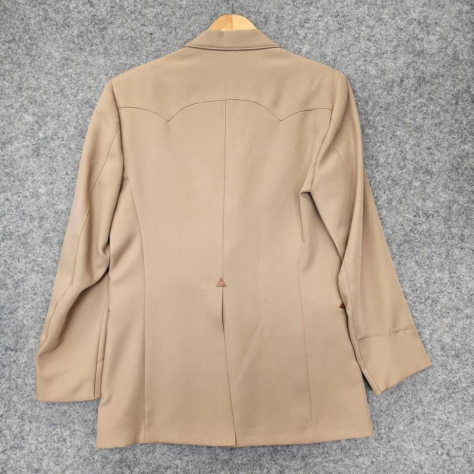 Traje Chaqueta Hombre 36R Pequeño Blazer Campus Años 70 Vintage Tostado Diente de Sierra Occidental Foto 3 de 4