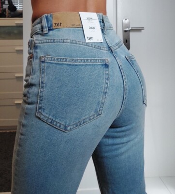 Stock 157 Womens Jeans Trousers XXS W23-24 High Rise Cropped Flare Blue %SALE%