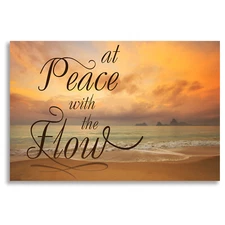 Seascape Canvas Art Print Peace with Flow - With or Without Message. 4 Sizes.